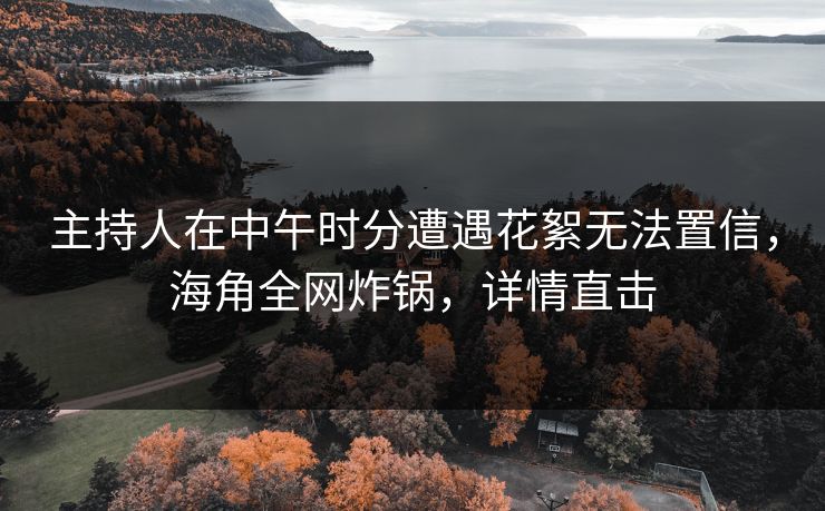 主持人在中午时分遭遇花絮无法置信，海角全网炸锅，详情直击  第1张