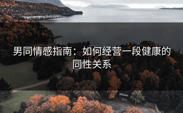 男同情感指南:如何经营一段健康的同性关系